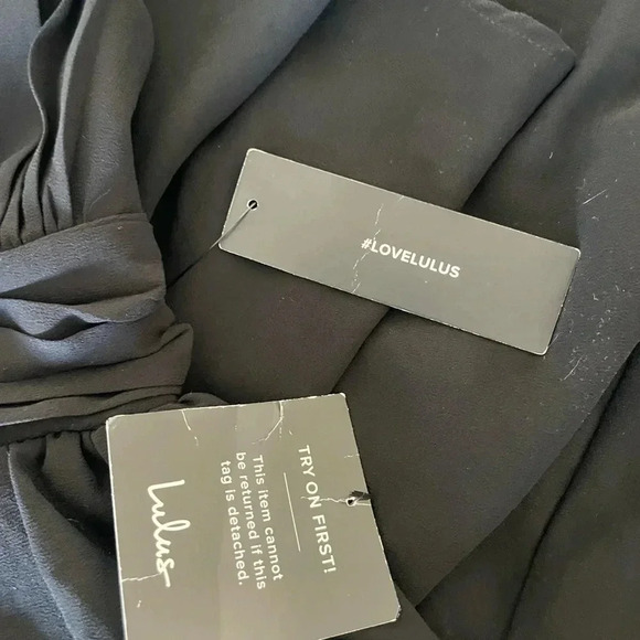 Lulus black heavenly chiffon open slit maxi dress - Picture 10 of 15